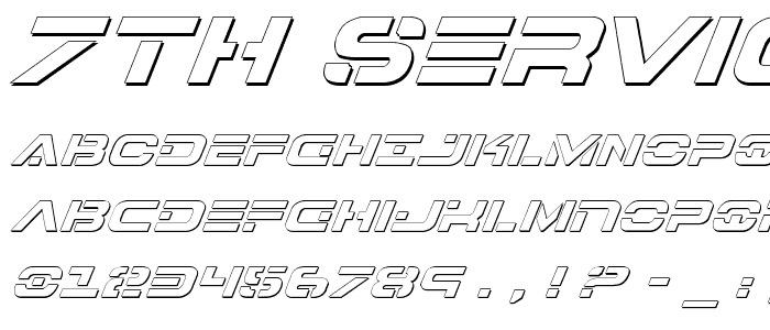 7th Service Outline Italic font